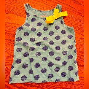 Osh Kosh toddler Polka Dot Tank Top with Bow - Blue and Yellow